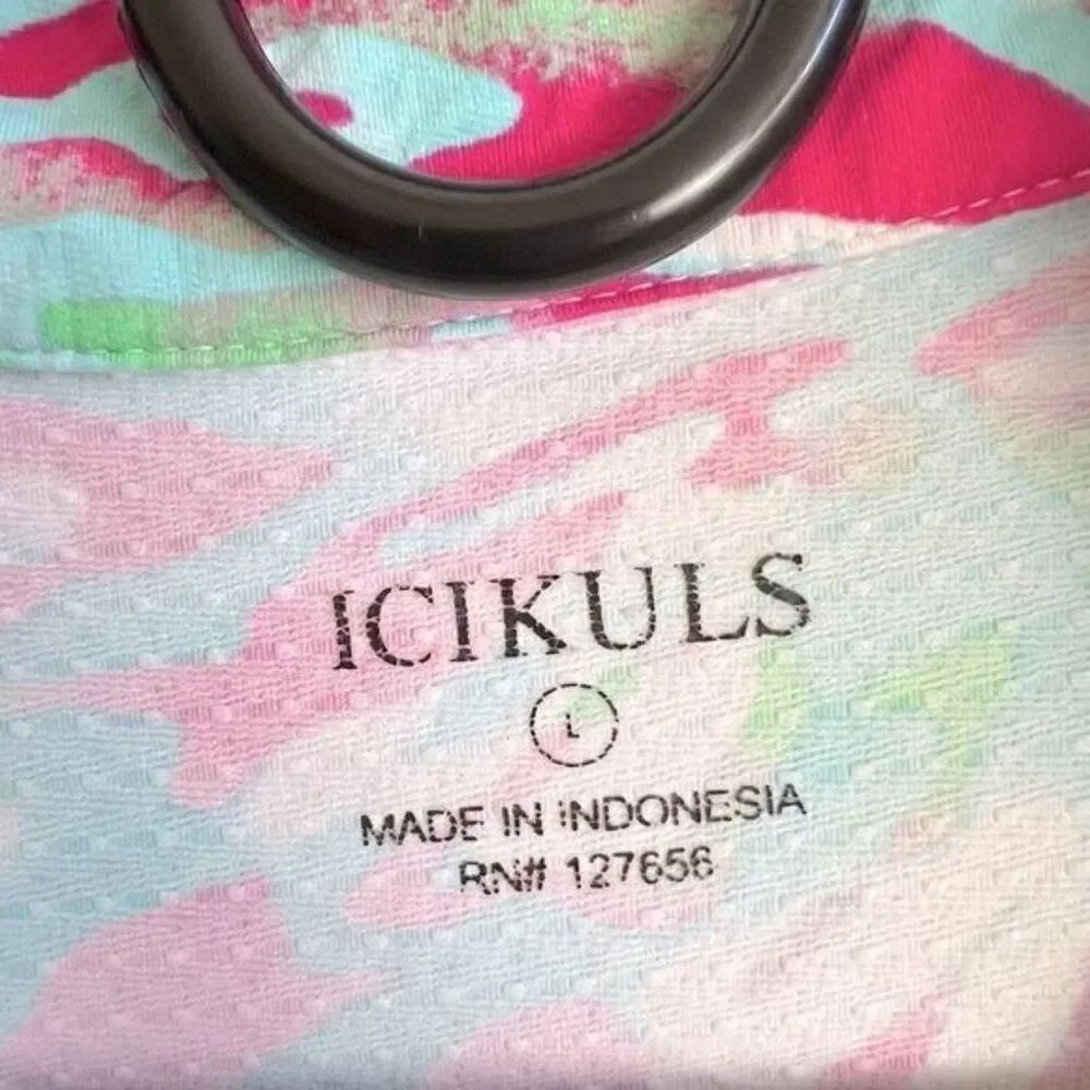 ICIKULS WOMENS GOLF SHIRT SIZE L RED GREEN MULTICOLORED - Picture 4 of 11